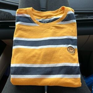 Brooklyn Laundry ~ stripped t-shirt with smiley face patch! Size M (10-12)